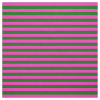 Tissu Rose vif, Ile vert maille, rayures
