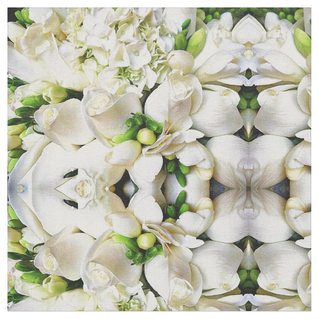 Tissu Roses blancs de l'amour (Fermer)