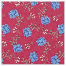 Roses bleus sur le Calico Rouge