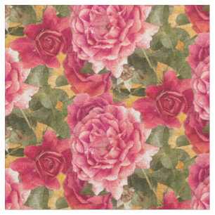 Tissu Roses roses foncées Motif floral