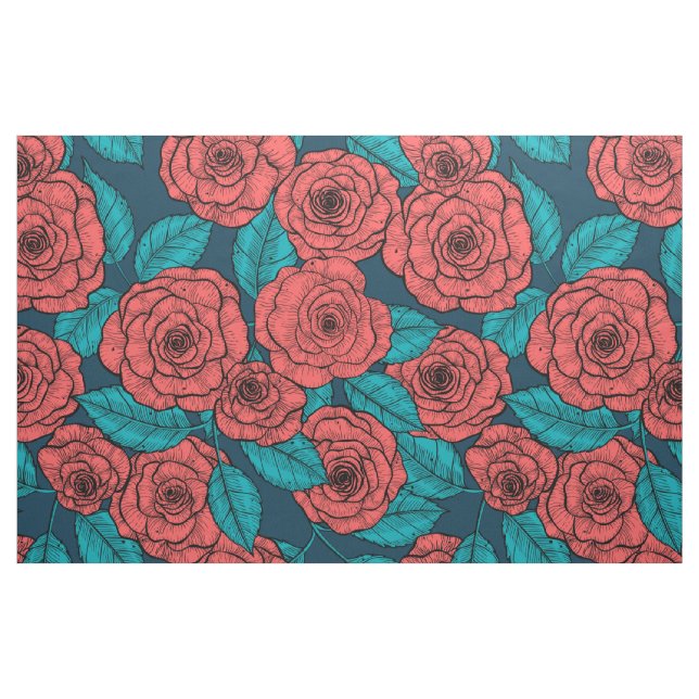 Tissu Roses rouges (Fat Quarter)