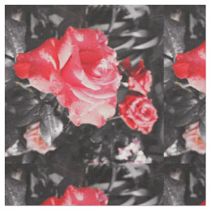 Tissu Roses rouges romantiques