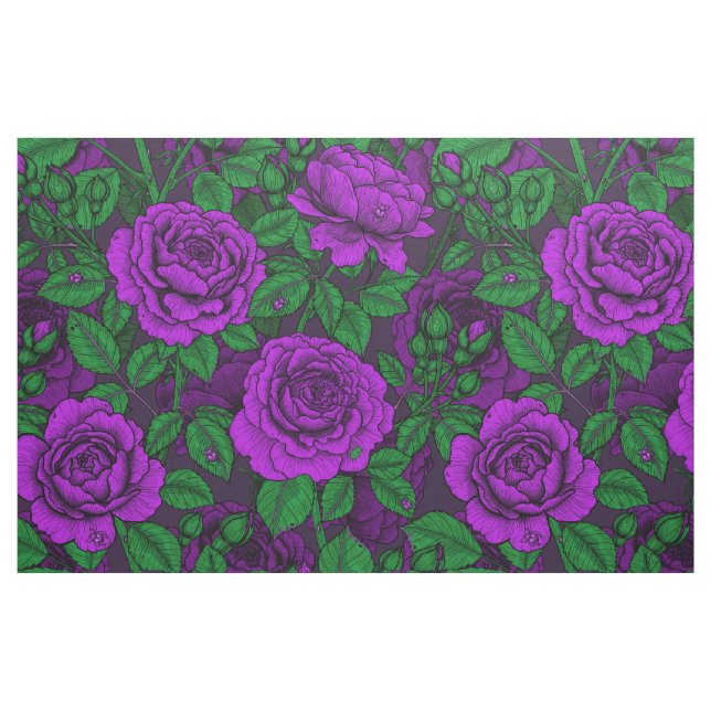 Tissu Roses violets (Fat Quarter)