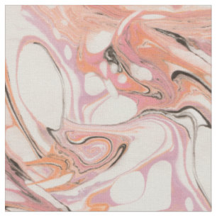 Tissu Rosy Motif en marbre d'eau Abstrait