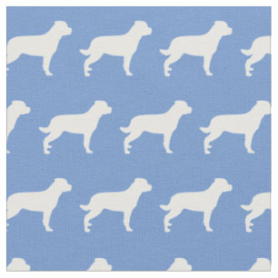 Tissu Rottweiler Rottie Dog Silhouette Animal bleu clair