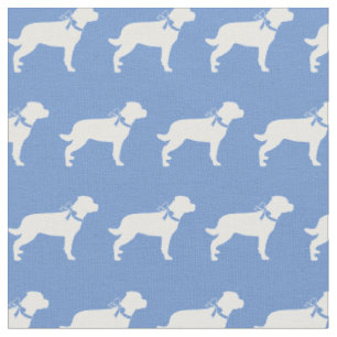 Tissu Rottweiler Rottie Dog Silhouette Animal bleu clair
