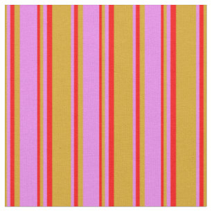 Tissu Roue d'or, Violet & Lignes rouges/Motif de bandes