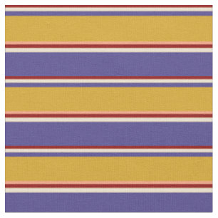 Tissu Rouge, Beige, Bleu, Roue d'or & Saumon clair