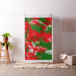 Tissu Rouge, blanc et vert Abstrait