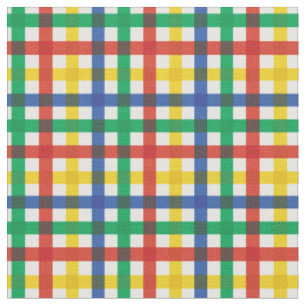 Tissu Rouge, Bleu, Vert & Jaune Été Arc-en-ciel Plaid