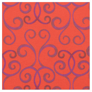 Tissu Rouge brillant Tourbillonnant Damas Motif de Noël