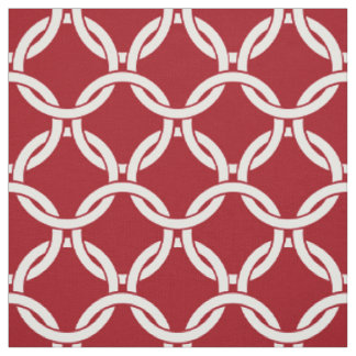 Tissu Rouge canneberge, Cercles blancs liés Motif #1