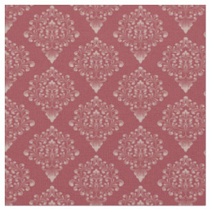 Tissu Rouge damassé rustique