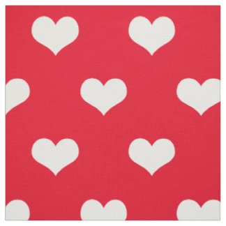 Tissu rouge de motif de coeurs