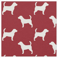 Rouge de motif de silhouettes de beagle