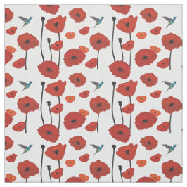 Tissu rouge de pavots
