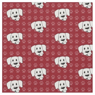 Tissu rouge de pawprints de Labrador de bande