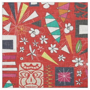 Tissu rouge de tiki