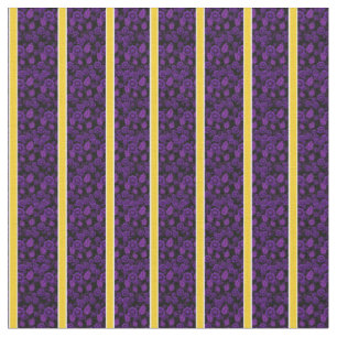 Tissu Rouge floral-or/blanc rayé -noir/couleur choisie