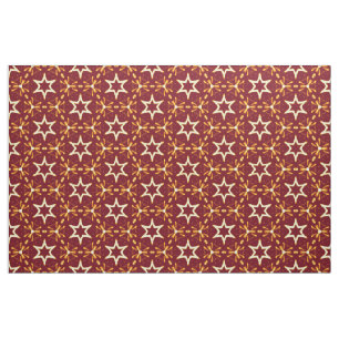 Tissu Rouge foncé et Noël ou Hanoukka de lueur d'étoi