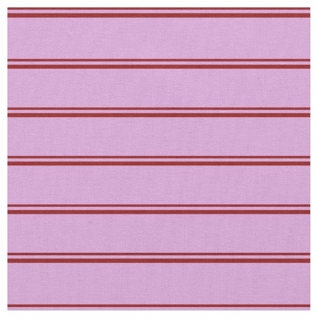 Tissu Rouge foncé & Plum couleur lin / Motif rayé (Fermer)