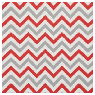 Tissu Rouge, gris noir, LG blanc Chevron ZigZag Sz6