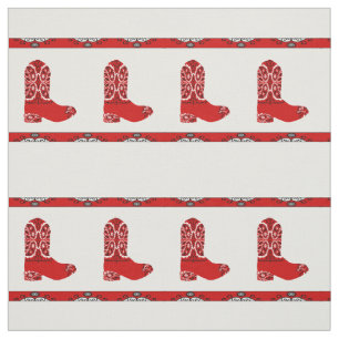 Tissu rouge occidental de botte de cowboy de