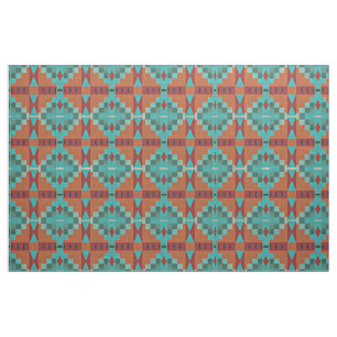Tissu Rouge Orange Turquoise Turquoise Vert Éthique