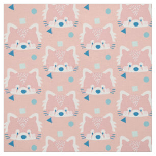 Tissu Rouge Panda Motif rose moderne