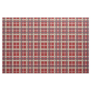 Tissu Rouge Taupe Brown gris bleu Tartan Carré Motif