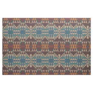 Tissu Rouge Taupe Brown Turquoise Bleu Orange