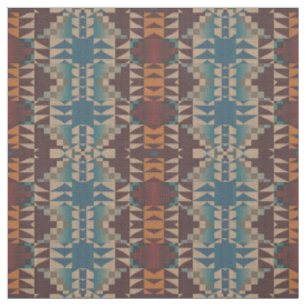 Tissu Rouge Taupe Brown Turquoise Bleu Orange