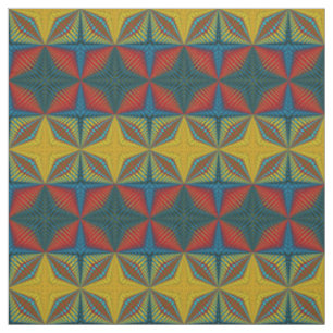 Tissu Rouge Turquoise Jaune moderne Ethnic Textile Triba