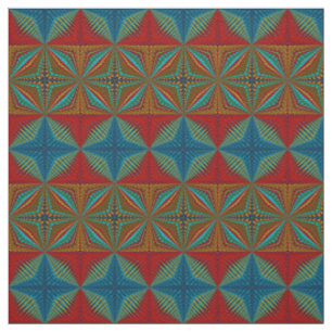 Tissu Rouge Turquoise Jaune moderne Ethnic Textile Triba