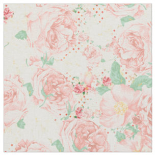 Tissu Rougissent les roses de Bohème roses de pastel de