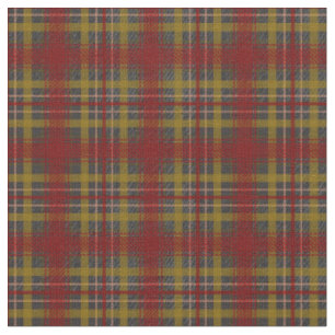 Tissu Rouille rouge, gris et or Plaid automne