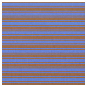 Tissu Royal Bleu et Brown Motif de couleur