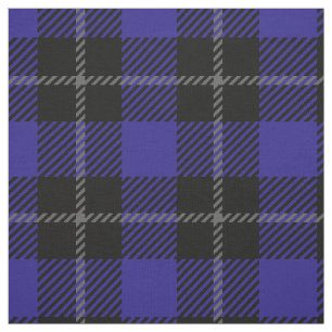 Tissu Royal Blue Black Plaid