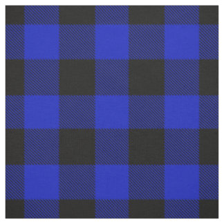 Tissu Royal Blue Black XL Buffalo Check Plaid Tartan