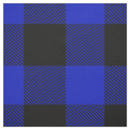 Tissu Royal Blue Black XXL Buffalo Check Plaid Tartan