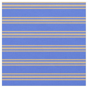 Tissu Royal Blue et Tan Colorée Motif rayé