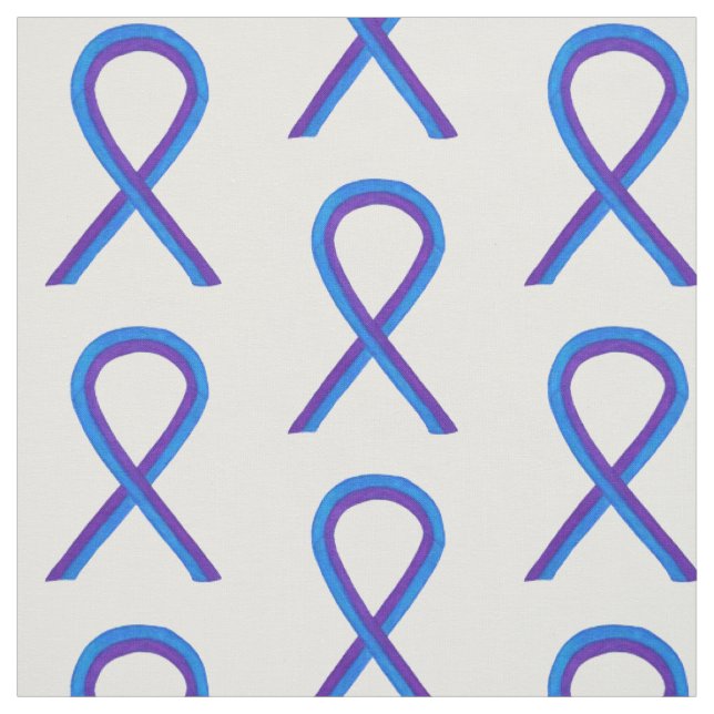 Tissu Ruban de sensibilisation au bleu et au violet Maté (Échantillon)