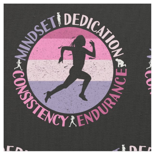 Tissu Running Mindset - Citation d'endurance de la fille (Fermer)