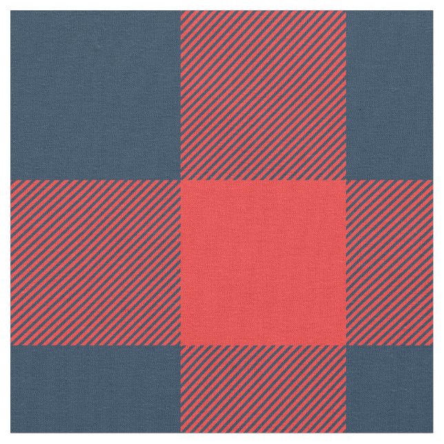 Tissu Russe Marine et Red Buffalo Plaid (Fermer)