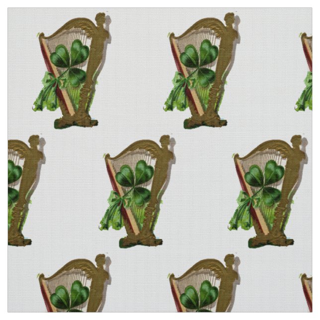 TISSU SAINT PATRICK'S DAY PARTY /IRISH HARP ET SHAMROCK (Échantillon)