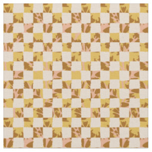 Tissu sakura check quilt - mosaïque vive rose jaune marr