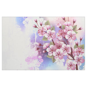Tissu Sakura rose sur la peinture Arrière - plan