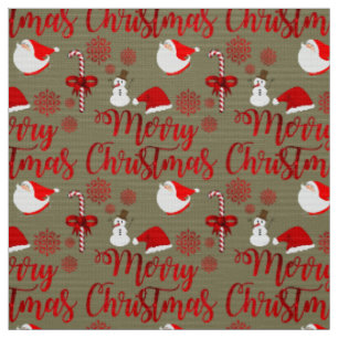 Tissu Santa Claus Snowman Sucre de canne Christmastide