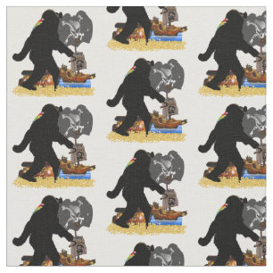 Tissu Sasquatch Pirate trésor coffre