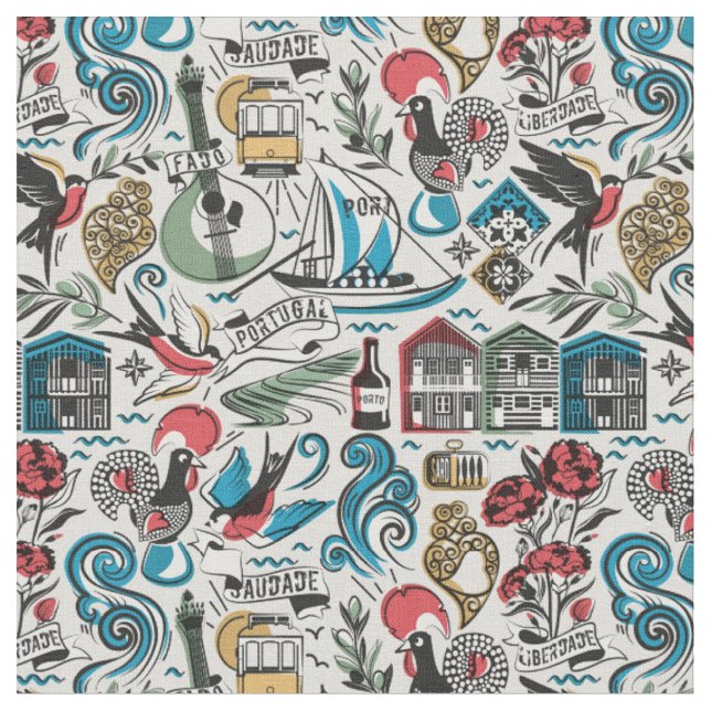 Tissu Saudade // motifs populaires du Portugal (Fermer)